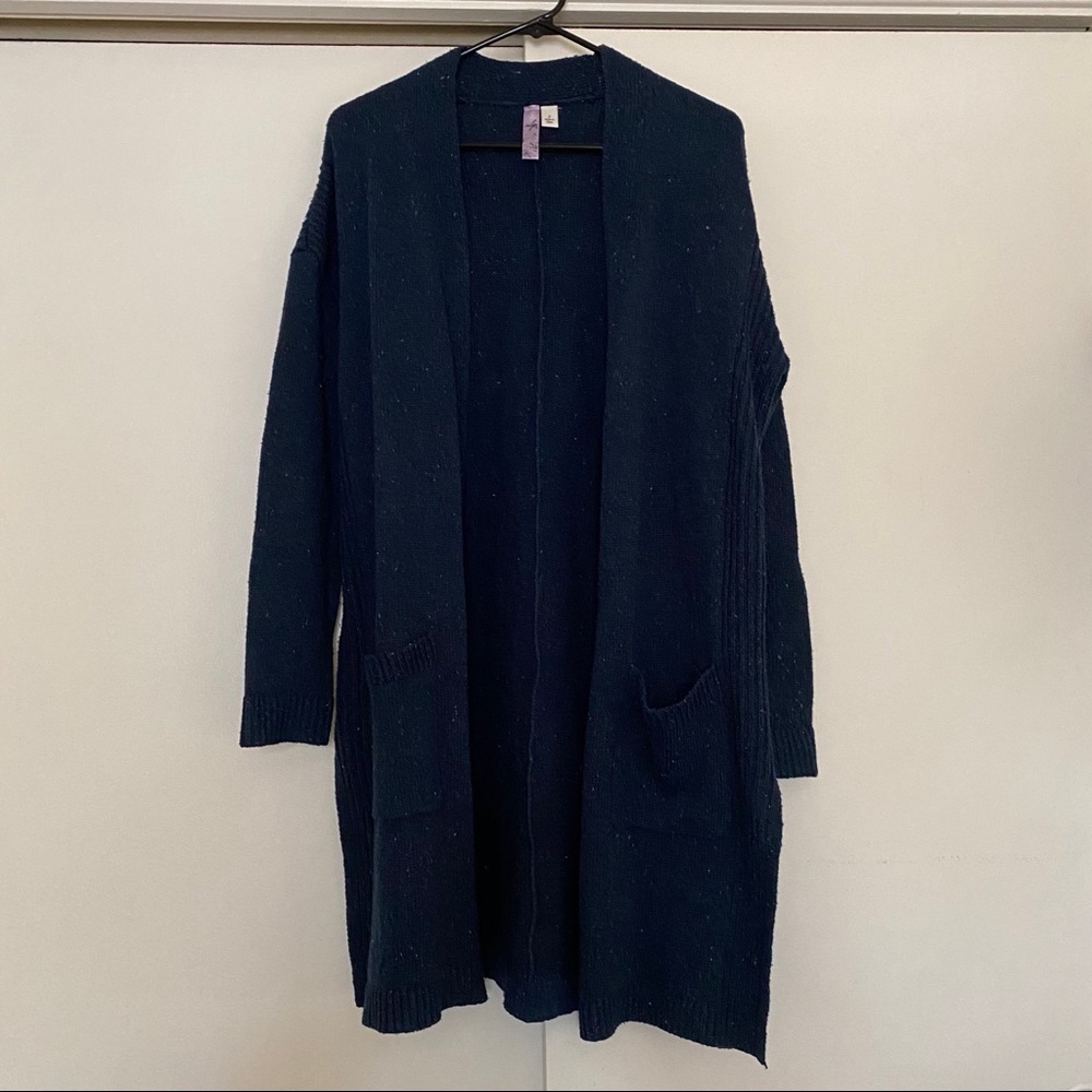 Dark Teal Cardigan withColorful Detail